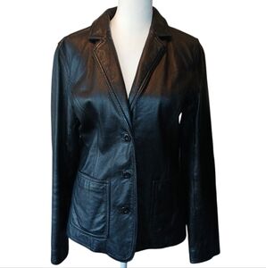 WILSONS MAXIMA  Vintage Women's Black Leather Jacket sz. S